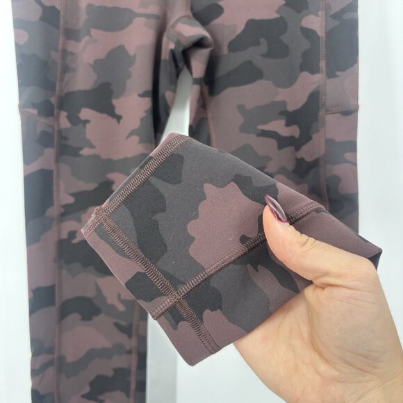 Lululemon Invigorate High-Rise Tight 25" Camo Leggings Burgundy Womens‎ Size 6 - Picture 5 of 10